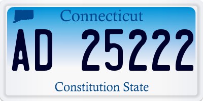 CT license plate AD25222