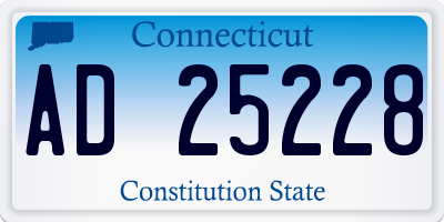 CT license plate AD25228