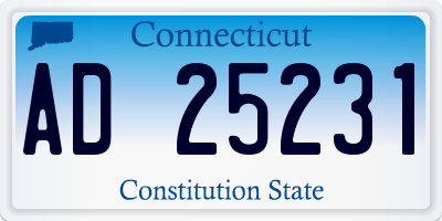 CT license plate AD25231