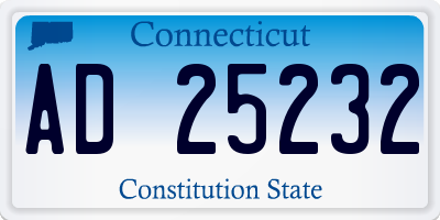 CT license plate AD25232