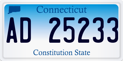 CT license plate AD25233