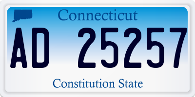CT license plate AD25257