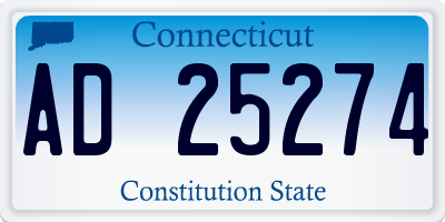 CT license plate AD25274