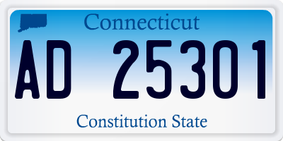 CT license plate AD25301
