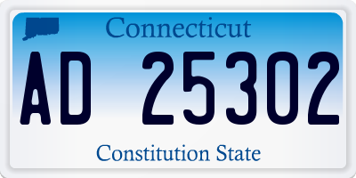 CT license plate AD25302