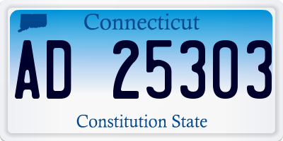 CT license plate AD25303