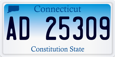 CT license plate AD25309