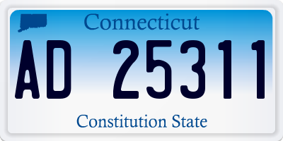 CT license plate AD25311