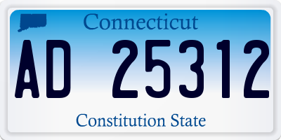 CT license plate AD25312