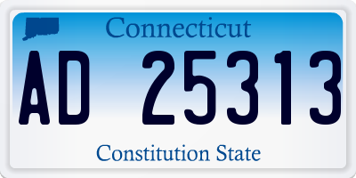CT license plate AD25313