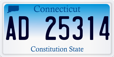 CT license plate AD25314
