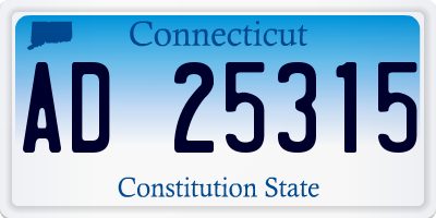 CT license plate AD25315