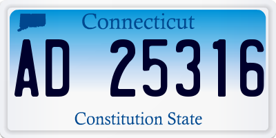 CT license plate AD25316