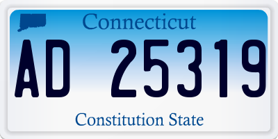 CT license plate AD25319