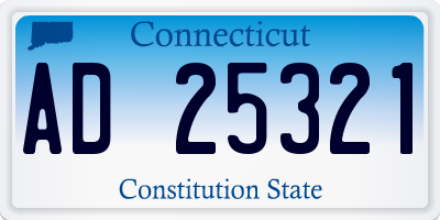 CT license plate AD25321