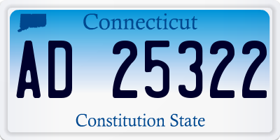 CT license plate AD25322