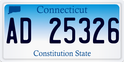 CT license plate AD25326