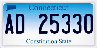 CT license plate AD25330