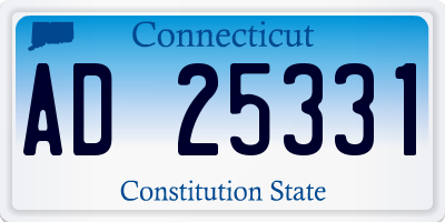 CT license plate AD25331