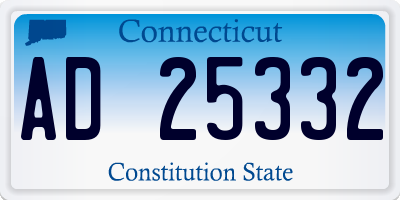 CT license plate AD25332