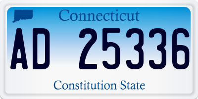 CT license plate AD25336