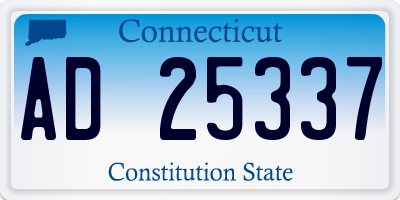 CT license plate AD25337