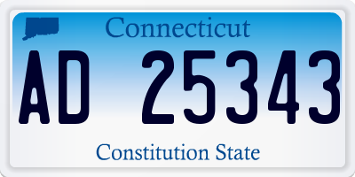 CT license plate AD25343