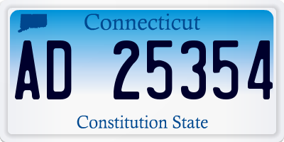CT license plate AD25354