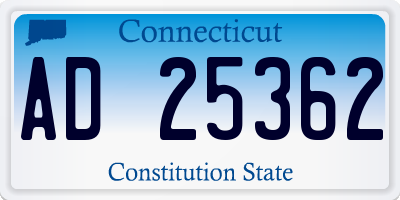CT license plate AD25362