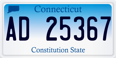 CT license plate AD25367