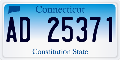 CT license plate AD25371