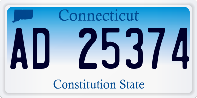 CT license plate AD25374