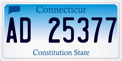 CT license plate AD25377