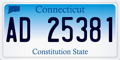 CT license plate AD25381