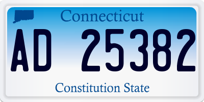 CT license plate AD25382