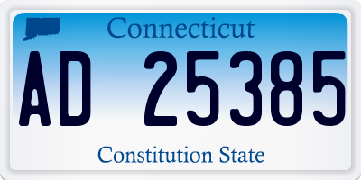 CT license plate AD25385