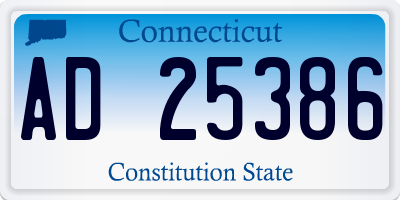 CT license plate AD25386