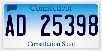 CT license plate AD25398