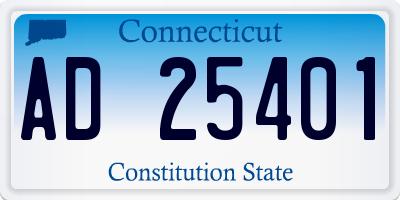 CT license plate AD25401