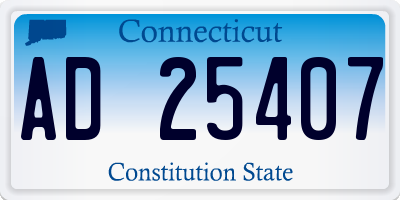 CT license plate AD25407