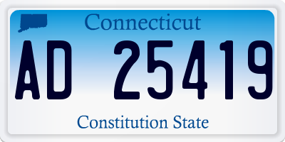CT license plate AD25419