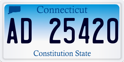 CT license plate AD25420