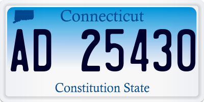 CT license plate AD25430