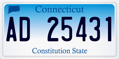 CT license plate AD25431