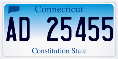 CT license plate AD25455