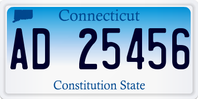CT license plate AD25456