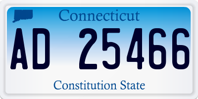 CT license plate AD25466