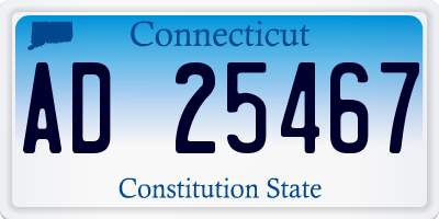 CT license plate AD25467