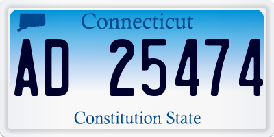 CT license plate AD25474