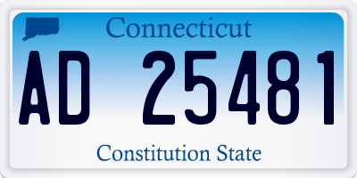 CT license plate AD25481